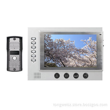 7-inch wired doorbell system for villa w/recording function/intercom systems/unlimited survellance
